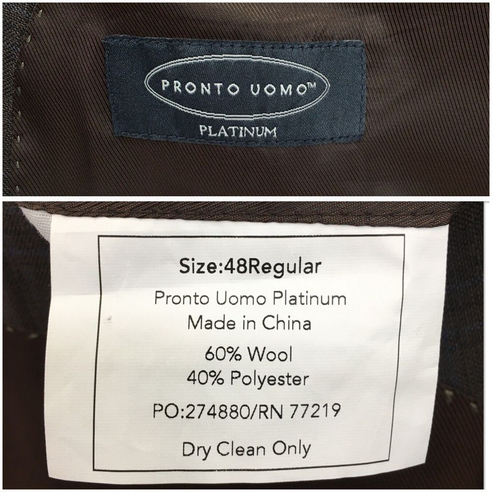 PRONTO UOMO Mens Blazer Sport Coat Casual Jacket Size 48R‎ Two Button Wool Suit - Picture 10 of 13